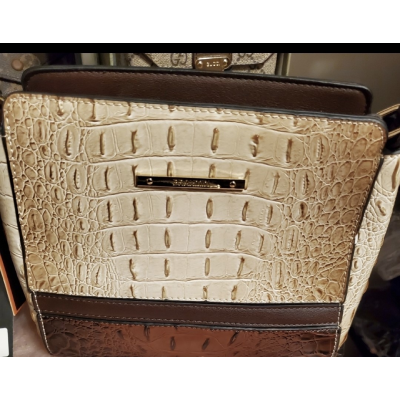 Designer Cream Brown Handbag