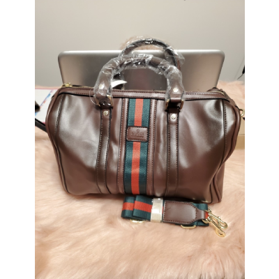 Designer Coffee Speedy Bag With Strap